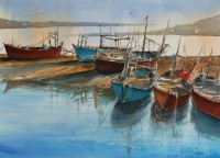 Momin Waseem, 10 x 14 Inch, Water Color on Paper, Seascape Painting, AC-MW-035